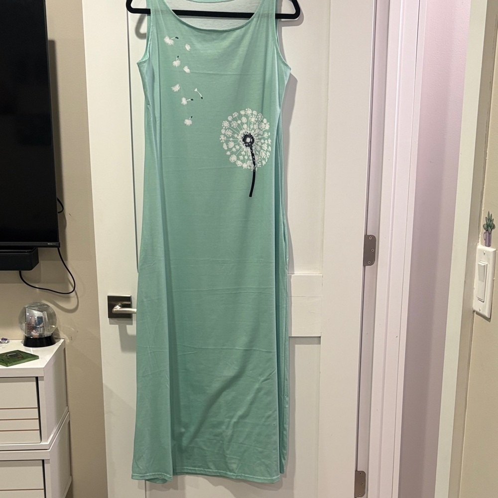 Elegant Mint Green Sleeveless maxi Dress